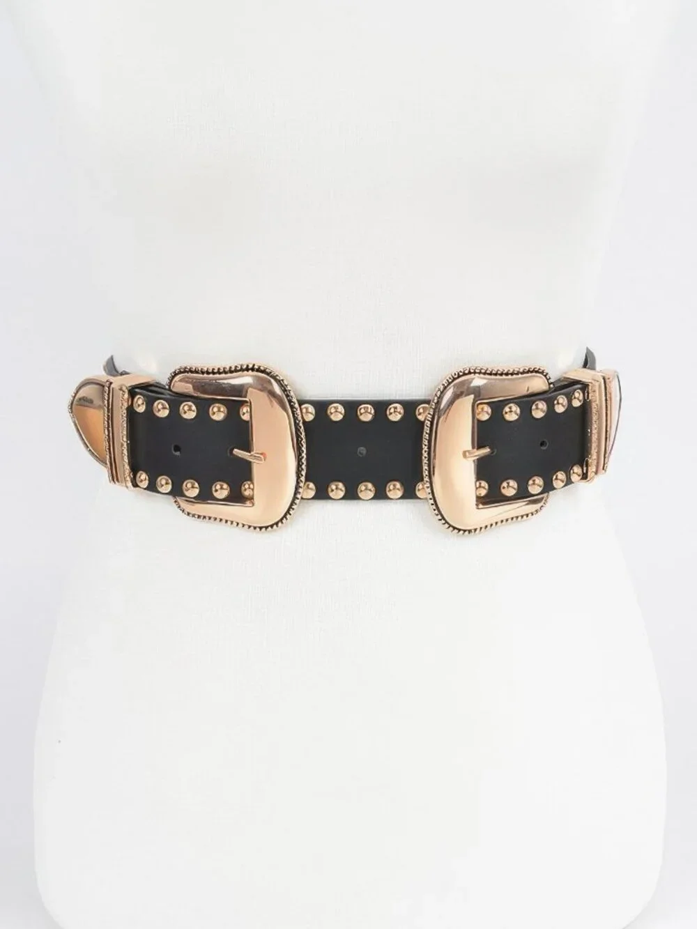 Studded Double Buckle Belt